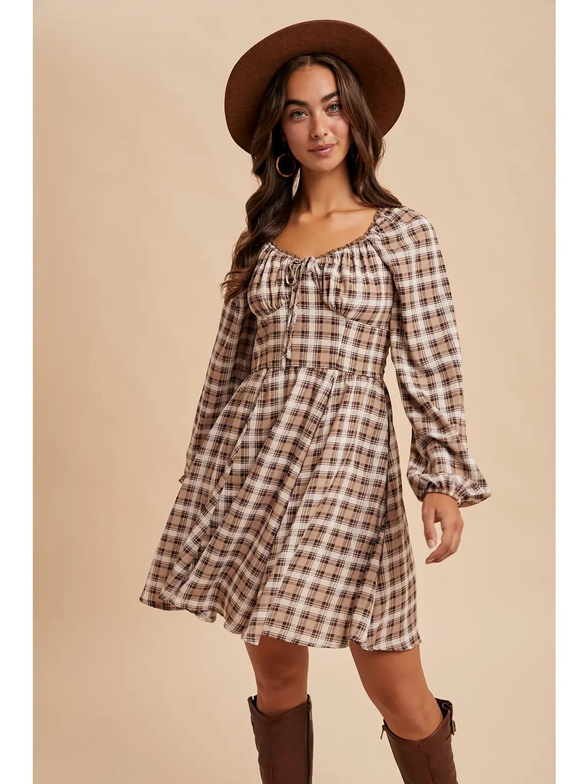 Lattes Tartan Mini Dress - She Chester