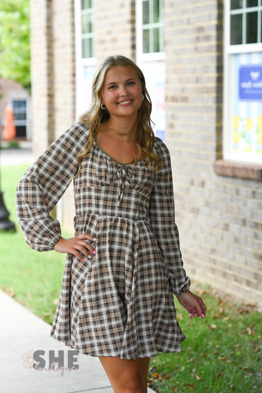 Lattes Tartan Mini Dress - She Chester