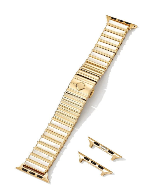 Leanor Gold Tone Ivory Watch Band - She Chester