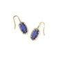 Lee Luxe Drop Earrings - Gold Blue Crystal - She Chester