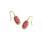 Lee Luxe Drop Earrings - Gold Burgundy Crystal - She Chester