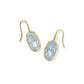LEE LUXE DROP EARRINGS GOLD LIGHT BLUE CZ - She Chester