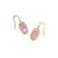 LEE LUXE DROP EARRINGS GOLD LIGHT PINK CZ - She Chester
