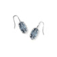 Lee Luxe Drop Earrings - Silver Steel Blue Crystal - She Chester