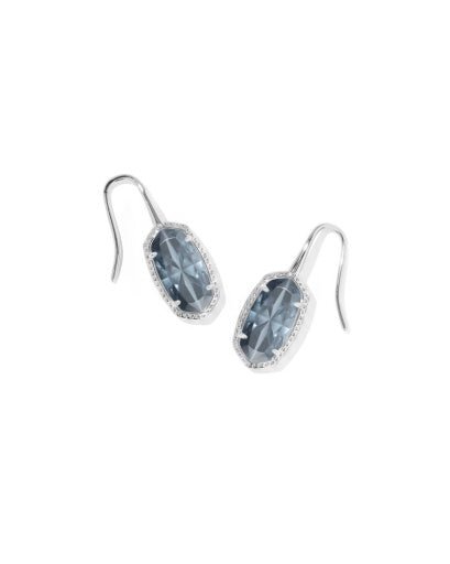 Lee Luxe Drop Earrings - Silver Steel Blue Crystal - She Chester