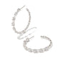 Lexi Hoop Earring Rhodium White Crystal - She Chester