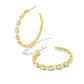 Lexi Hoop Earrings Gold White Crystal - She Chester