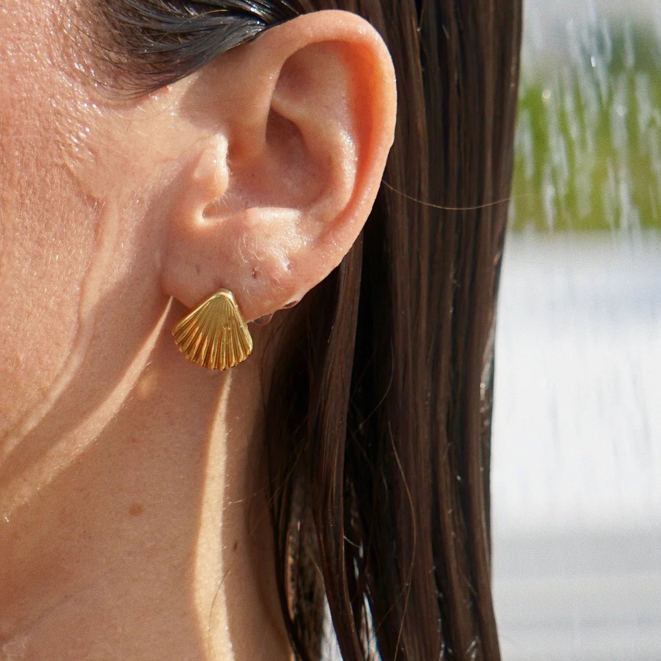 Libby Gold Shell Drop Earring - 242 - She Chester