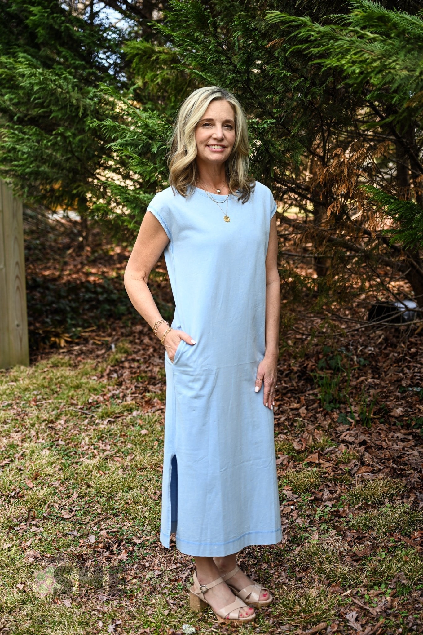 Light Denim Washed Dress - She Chester