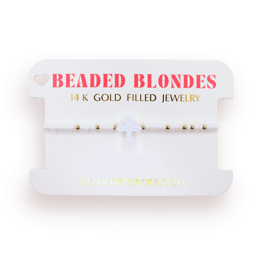 Lilac Cross Bracelet on Color: Standard 6.75 Inch - She Chester