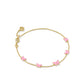LILLIA BUTTERFLY ENAMEL DELICATE CHAIN BRACELET GOLD PINK ENAMEL - She Chester
