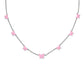 LILLIA BUTTERFLY ENAMEL STRAND NECKLACE SILVER PINK ENAMEL - She Chester
