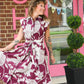 Liza Wine Tie Dress - She Chester