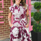 Liza Wine Tie Dress - She Chester