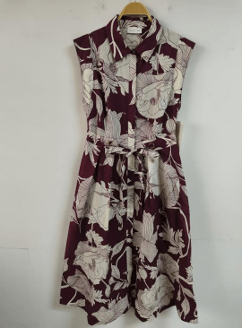 Liza Wine Tie Dress - She Chester
