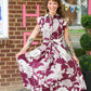 Liza Wine Tie Dress - She Chester