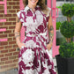 Liza Wine Tie Dress - She Chester