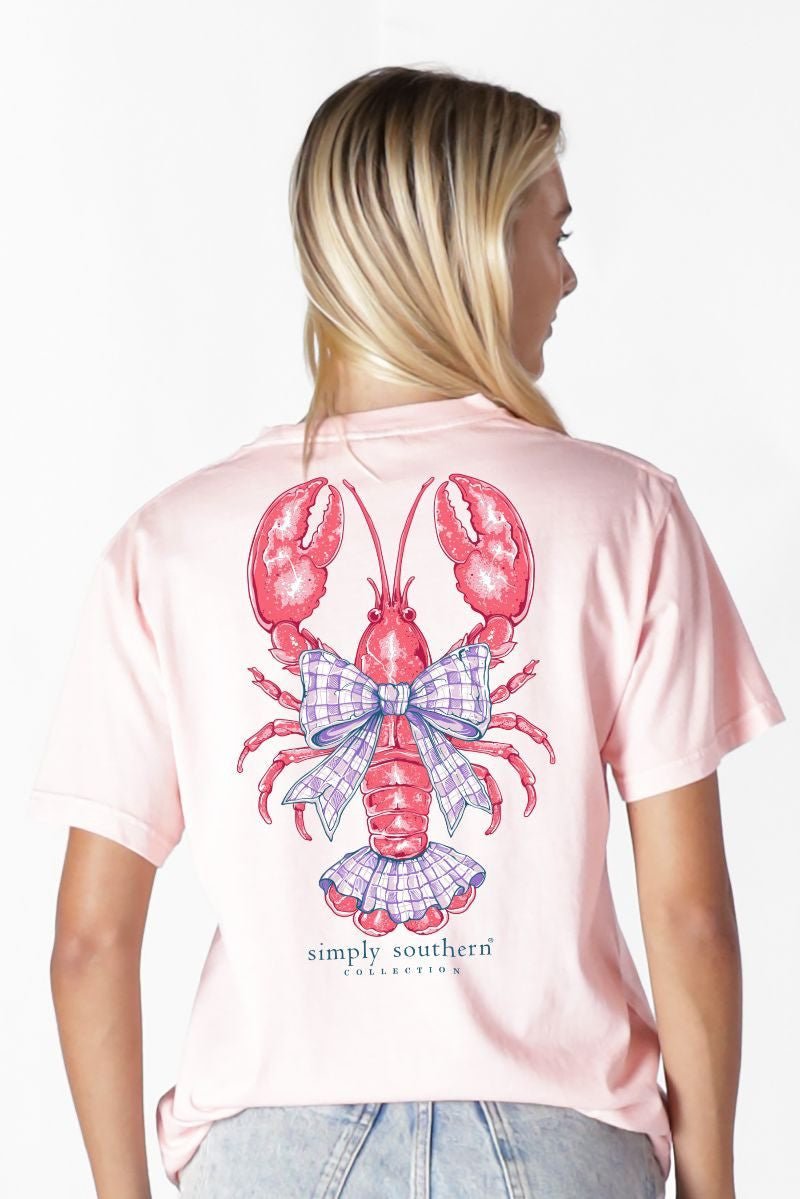 Lobster Pink Bow SS Tee - She Chester
