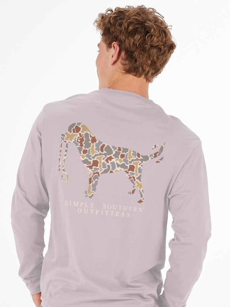 Logo Camo Dog Mens LS - She Chester