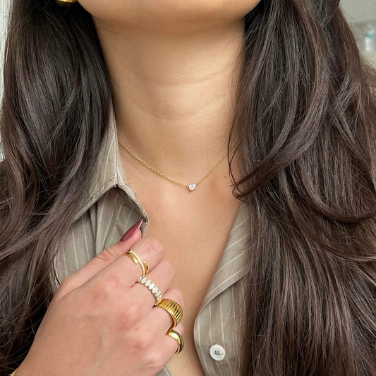 Lola Solitaire Sideways Pear Necklace - She Chester