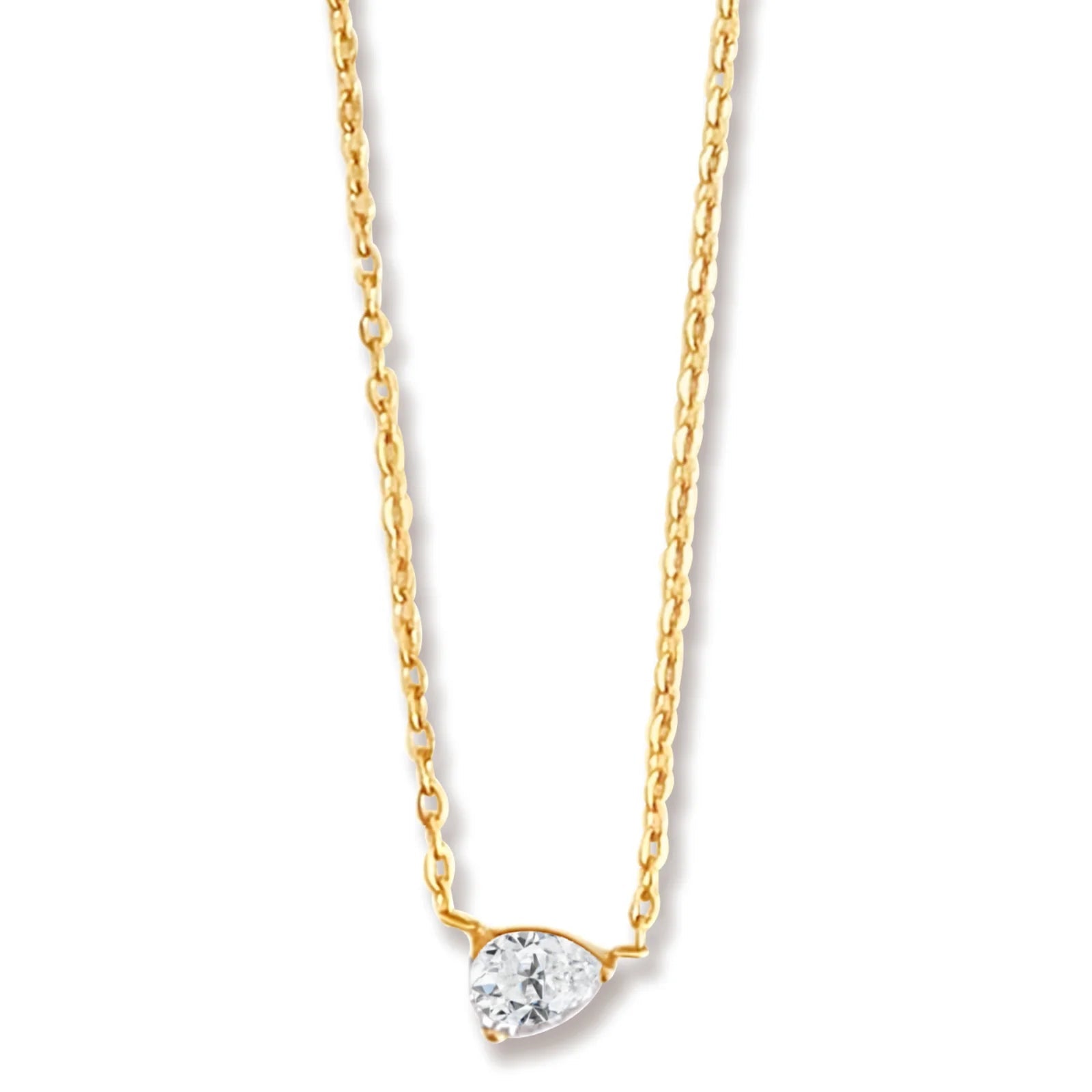Lola Solitaire Sideways Pear Necklace - She Chester