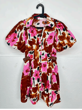 Lolo Brown Floral Dress - She Chester