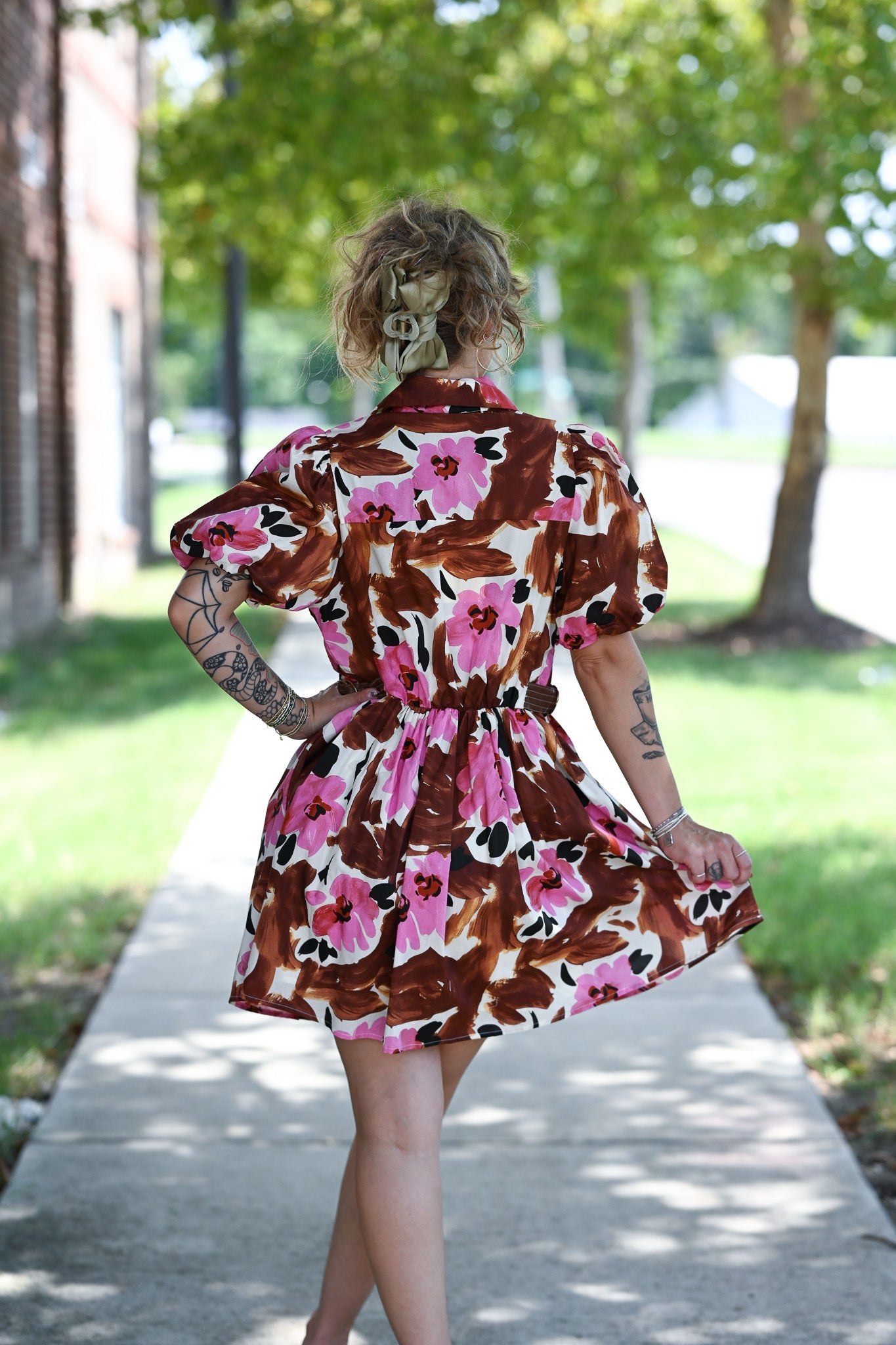 Lolo Brown Floral Dress - She Chester