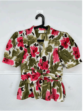 Lolo Olive Floral Top - She Chester