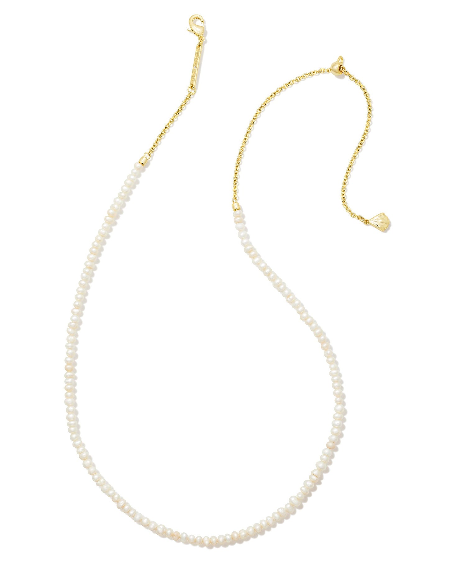 LOLO STRAND NECKLACE IN GOLD WHITE PEARL - She Chester