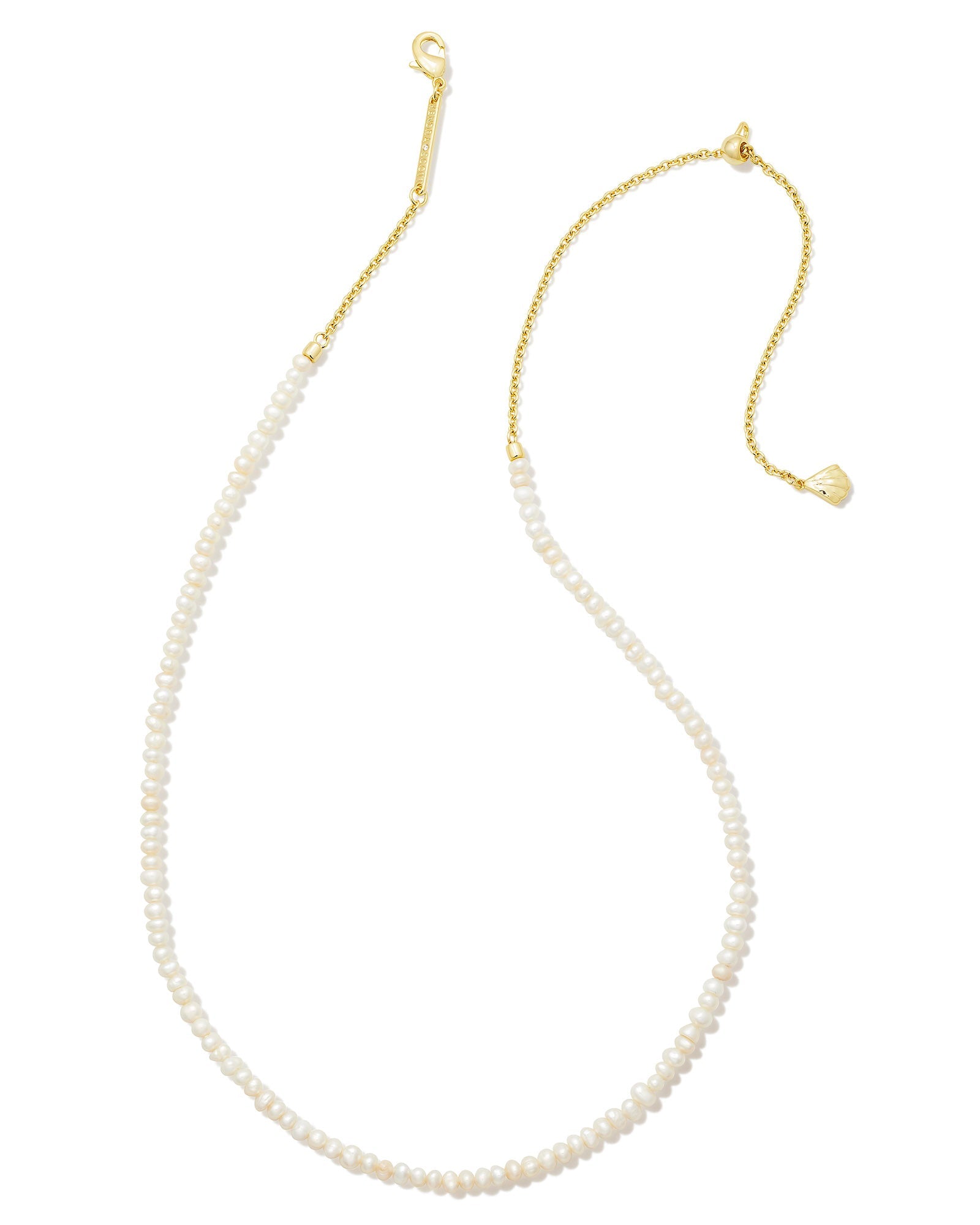 LOLO STRAND NECKLACE IN GOLD WHITE PEARL - She Chester