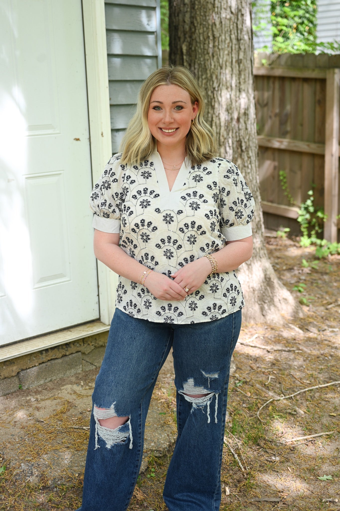 Loreli Embossed Blouse - She Chester