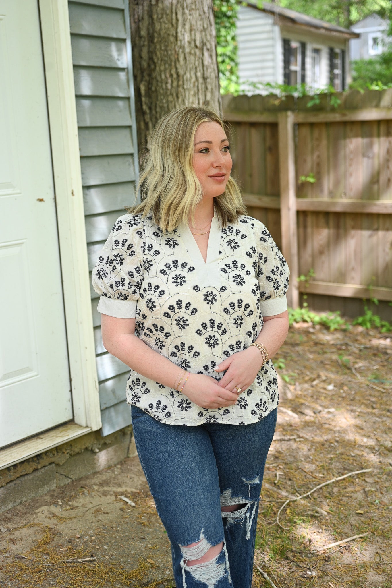 Loreli Embossed Blouse - She Chester