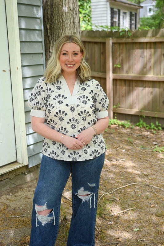 Loreli Embossed Blouse - She Chester