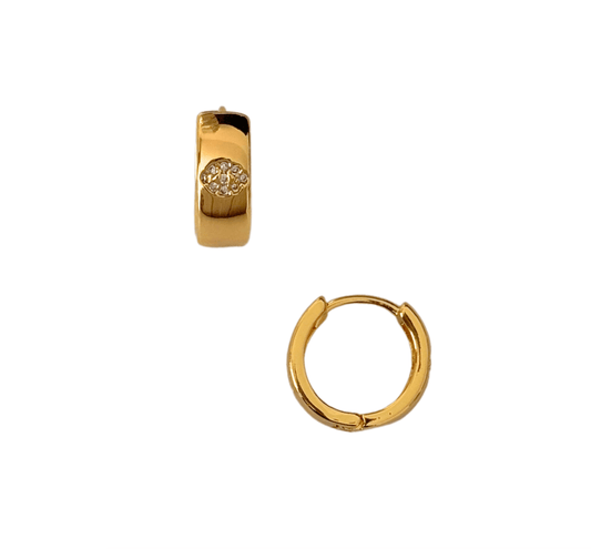 Loren Evil Eye Huggie Gold Hoop Earrings - She Chester