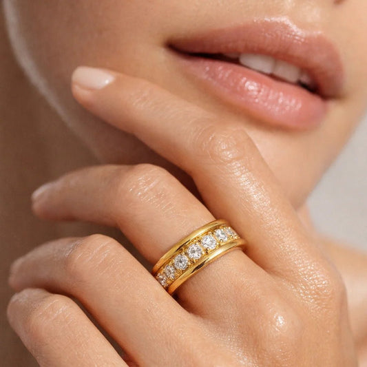 Louise Channel Set Band Ring - She Chester