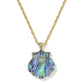 LUCIA SHELL SHORT PENDANT NECKLACE GOLD ABALONE SHELL - She Chester