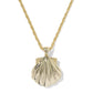 LUCIA SHELL SHORT PENDANT NECKLACE GOLD LIGHT MAUVE ILLUSION - She Chester