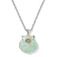 LUCIA SHELL SHORT PENDANT NECKLACE SILVER SEA GREEN CHRYSOCOLLA - She Chester