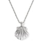 LUCIA SHELL SHORT PENDANT NECKLACE SILVER SEA GREEN CHRYSOCOLLA - She Chester