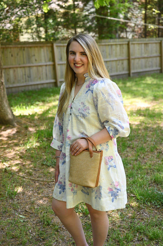 Lucille Purple Embossed Dress - She Chester