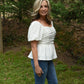 Lucy Eyelet White Top - She Chester