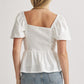 Lucy Eyelet White Top - She Chester