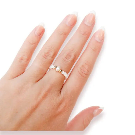 Luster White Pearl Ring - She Chester
