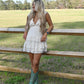 Madden Off White Ruffle Mini Dress - She Chester