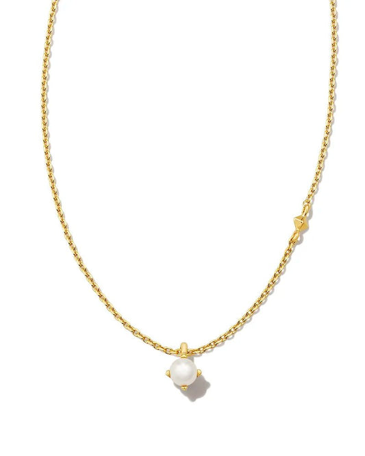 Maisie Pendant Necklace 18k Gold Vermeil White Pearl - She Chester