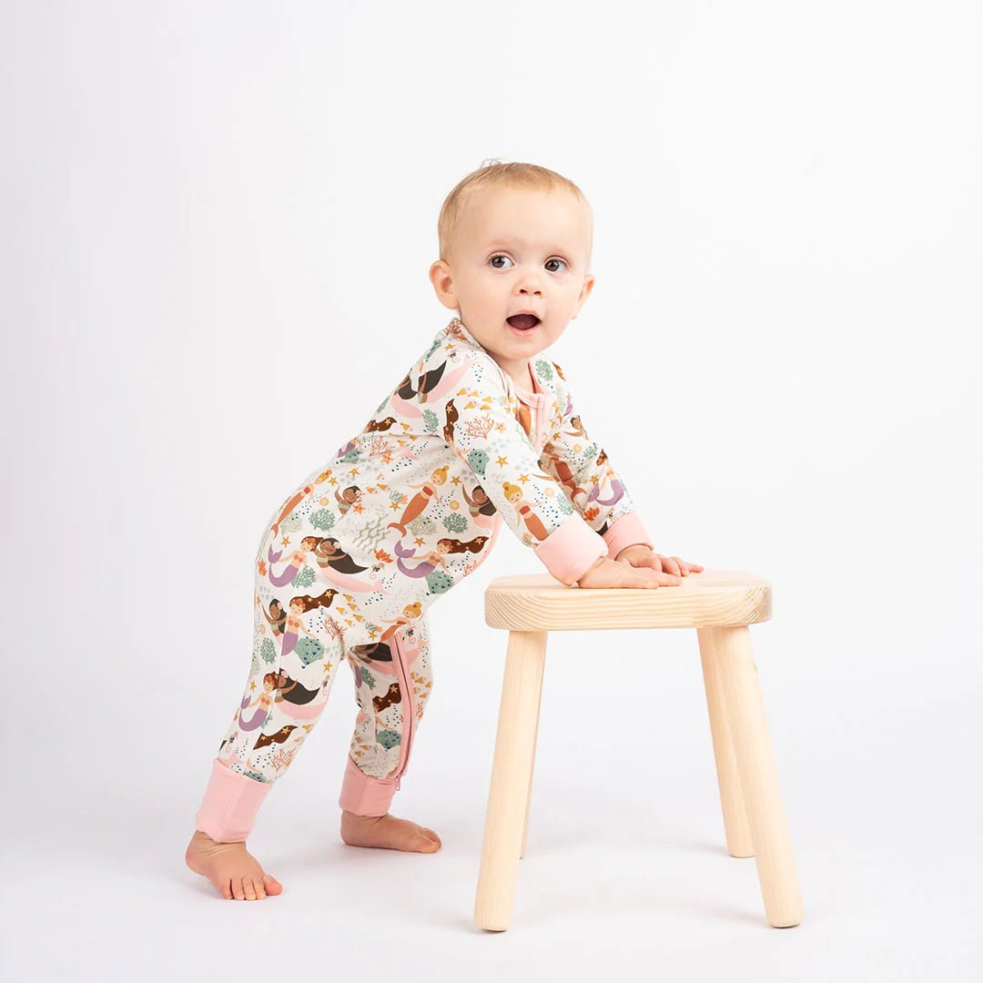 Making Waves Mermaids Bamboo Convertible Baby Pajama - She Chester