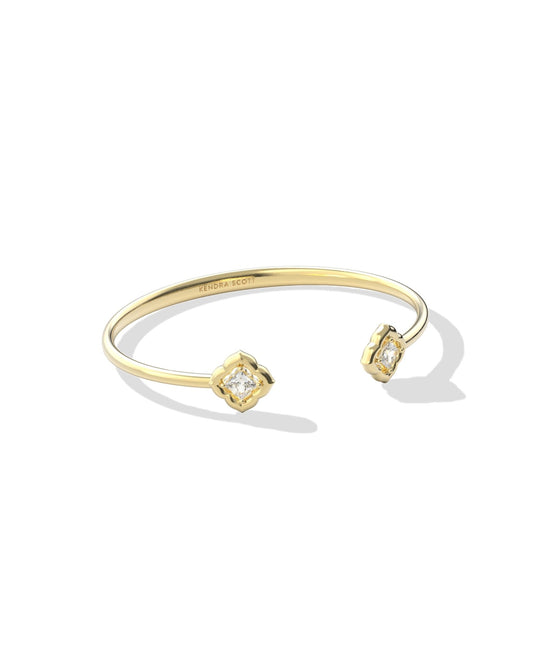 MALLORY CRYSTAL CUFF BRACELET - GOLD WHITE CZ - She Chester