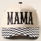 MAMA Embroidered Checkered Brim Trucker Hat - She Chester