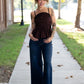 Mansi Brown Pleated Tank - She Chester