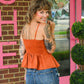 Mansi Cinnamon Pleated Tank - She Chester